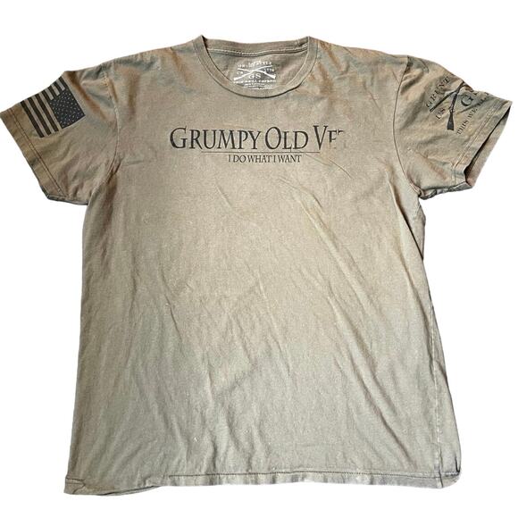 Grunt Style Men's LG "Grumpy Old Vet I Do What I Want" Graphic T-shirt - Picture 1 of 5